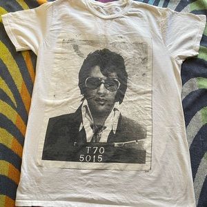 Elvis mugshot white tshirt size medium